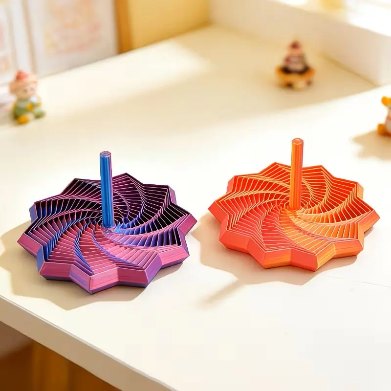 3D Printed Gradient Color Spinner, Random Colors, Deformable, Perfect for Office and Home Decor, Ideal Gift for Holidays