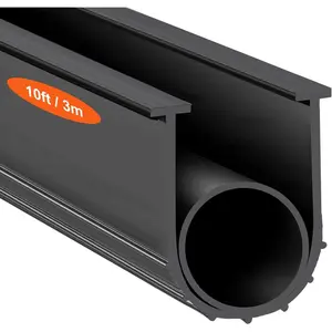 VEVOR Garage Door Seals Bottom Rubber, U Shape+O Ring Garage Door Weather Stripping, Universal Weatherproof Threshold Buffering Sealing Rubber, 5/16 inch T - Ends and 3 3/4 inch Width (20 Ft, Black)
