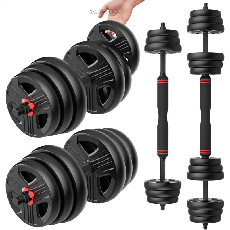 Unisex Multi-Use Adjustable Dumbbells Set (20/30/40/55/60/70/80/90lbs) - 2 Or 3 In 1 Convertible to Barbell/Kettlebells with Connector, Home Gym Fitness Equipment for Home Supplies, Party Gifts, Fitness ExercisesXX17ByteBabe