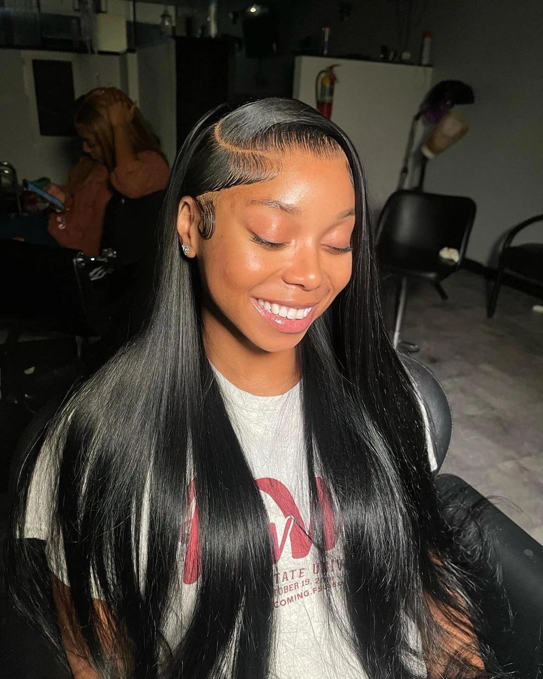 Bling Hair Beautiful Hd Transparent 13x6 Lace Frontal Human Hair Wigs Straight 13X4 Lace Front Wig 32 34 Inch 4x4 Lace Wig For Women Natural Color