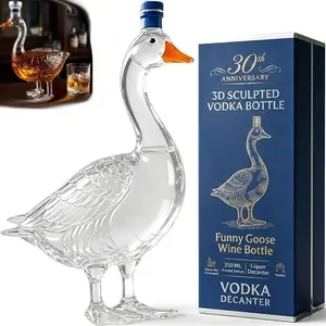 New 30th Anniversary 3D Carved Vodka Bottle, Funny Duck Wine Bottle, 350ML Frosted Whiskey Decanter, Home Bar Decor, Home Bar Accessories, Party Gift