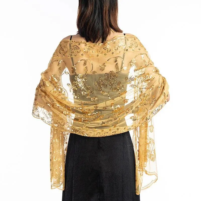 Women Evening Dress Wedding Shawl Sequined Shrug Wraps 2020 New Solid Party Shawl Scarf Tassel Bridal Bolero Cape Mariage Shrug