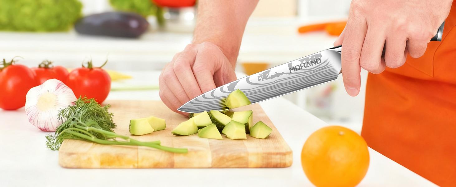 18PCS Kitchen Knife Set, Professional Chef Knife Set with Roll Bag, High Carbon Stainless Steel Japanese Knives, Full Tang Pakkawood Handle, Ultra Sharp