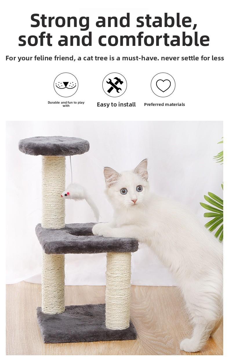 Cat climbing frame, integrated sisal scratching post, cat shelf, cat jumping platform, cat toy, cat tree