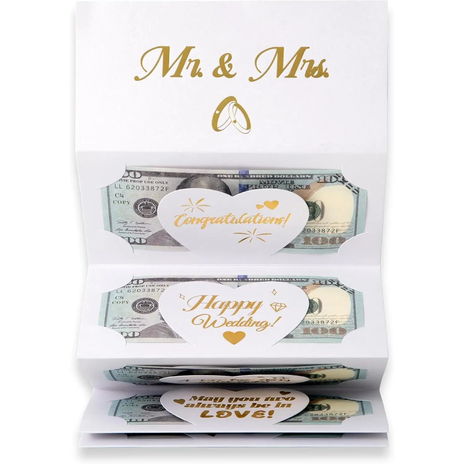 Wedding Money Envelope Card Holder for Cash Gifts, Bride and Groom Mr & Mrs(Gift)