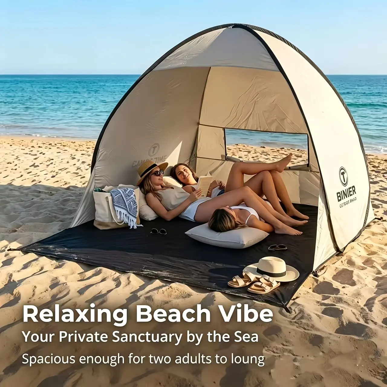 2-3 Person Instant Pop Up Camping Tent Sun Shade Shelter, Portable Foldable Space-Saving Outdoor Canopy for Garden Backyard Wilderness Leisure(with Free Storage Bag)