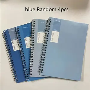 4pcs A5 Spiral Notebooks, Durable Soft Cover, Diary Book, Ledger, Notebook, Dual Wire Binding, Spiral Bound Notebook, Spiral Coil Notebook, Ideal for Students, Office, Professionals, Spiral Notebook Journal