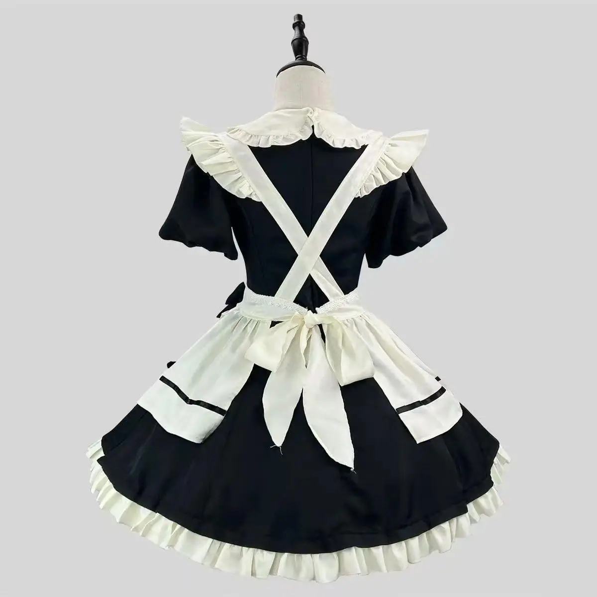 Spring Summer Japanese Sweet Lolita Style Sweet 2 Piece Set Women's Puff Sleeve Doll Collar Retro Dress Female Korean Fashion