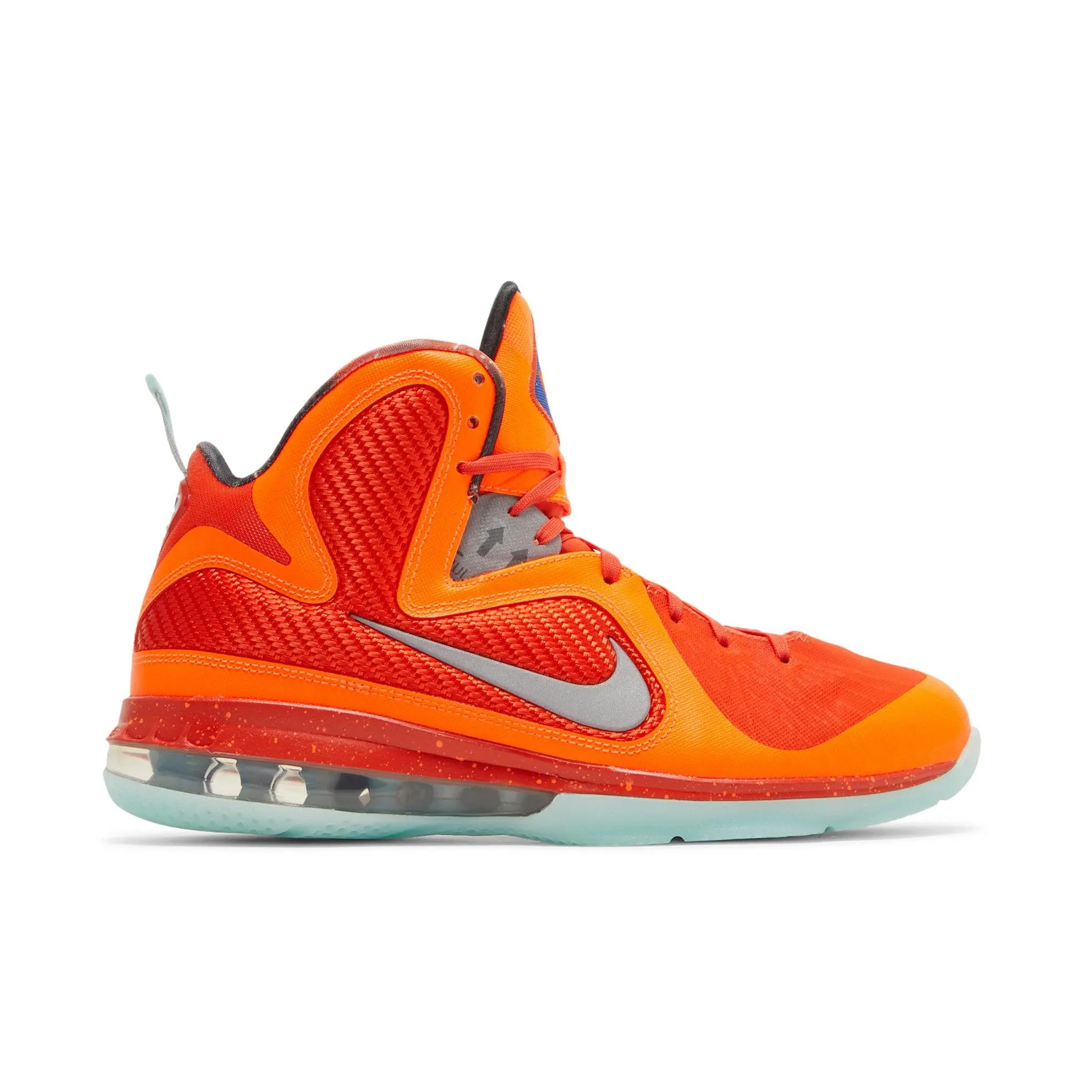 Nike LeBron 9 'Big Bang' 2022 Unisex Ankle-High Basketball Shoes, Total Orange/Reflect Silver/Team Orange, Cushioned Sole, Style DH8006-800
