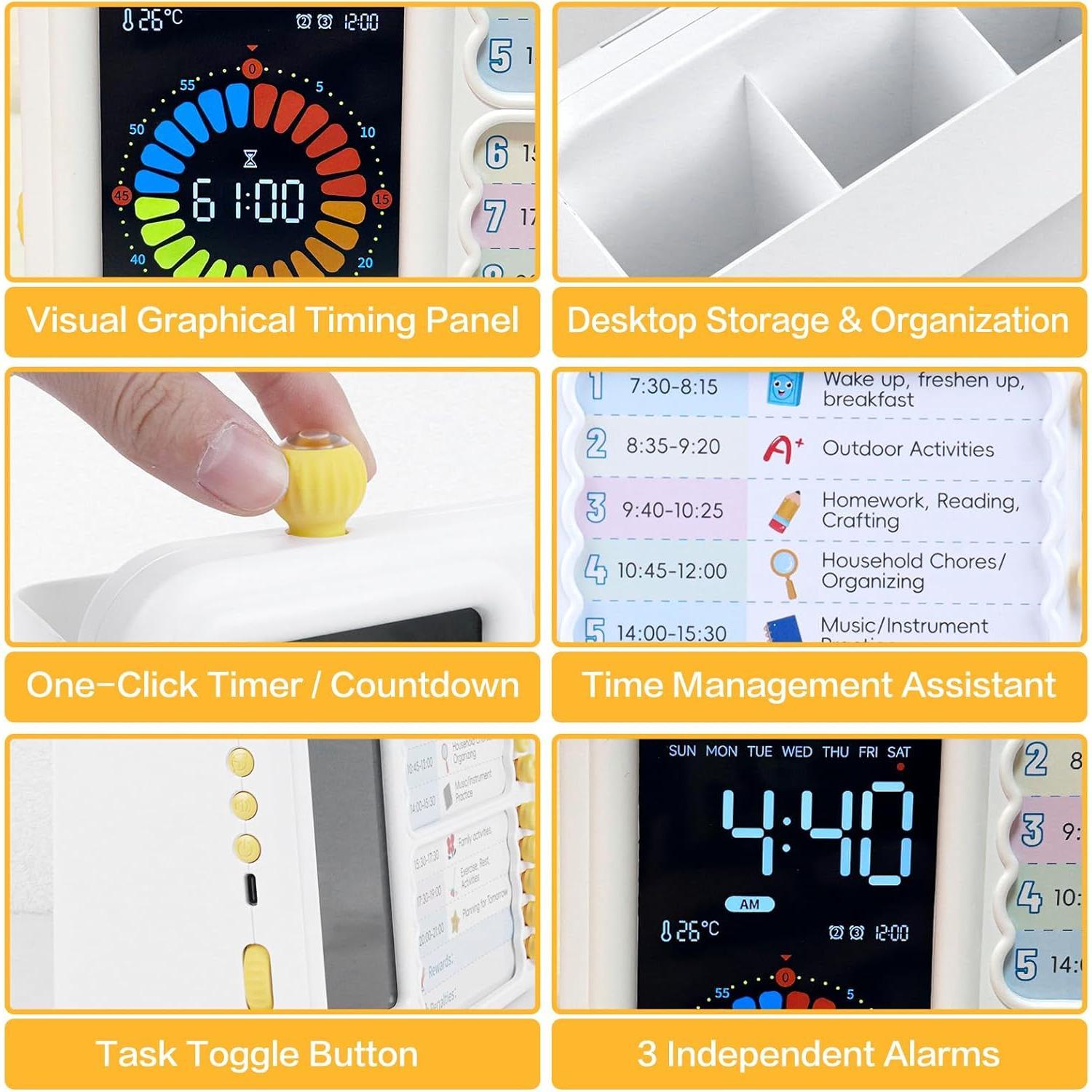 12/24 Hour Switching Task Timer, Timer for , Visual Schedule for  with , Visual Schedule for , Time Management Tools,  Increase Self-Regulation, with 99-Minute Countdown