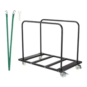 Garvee Heavy Duty 1500 LBS Folding Table Cart – Steel Panel & Drywall Transport Dolly with Wheels – Commercial Utility Service Cart for Moving Desks, Chairs, Panels, Lumber, Mattresses, Office Equipment