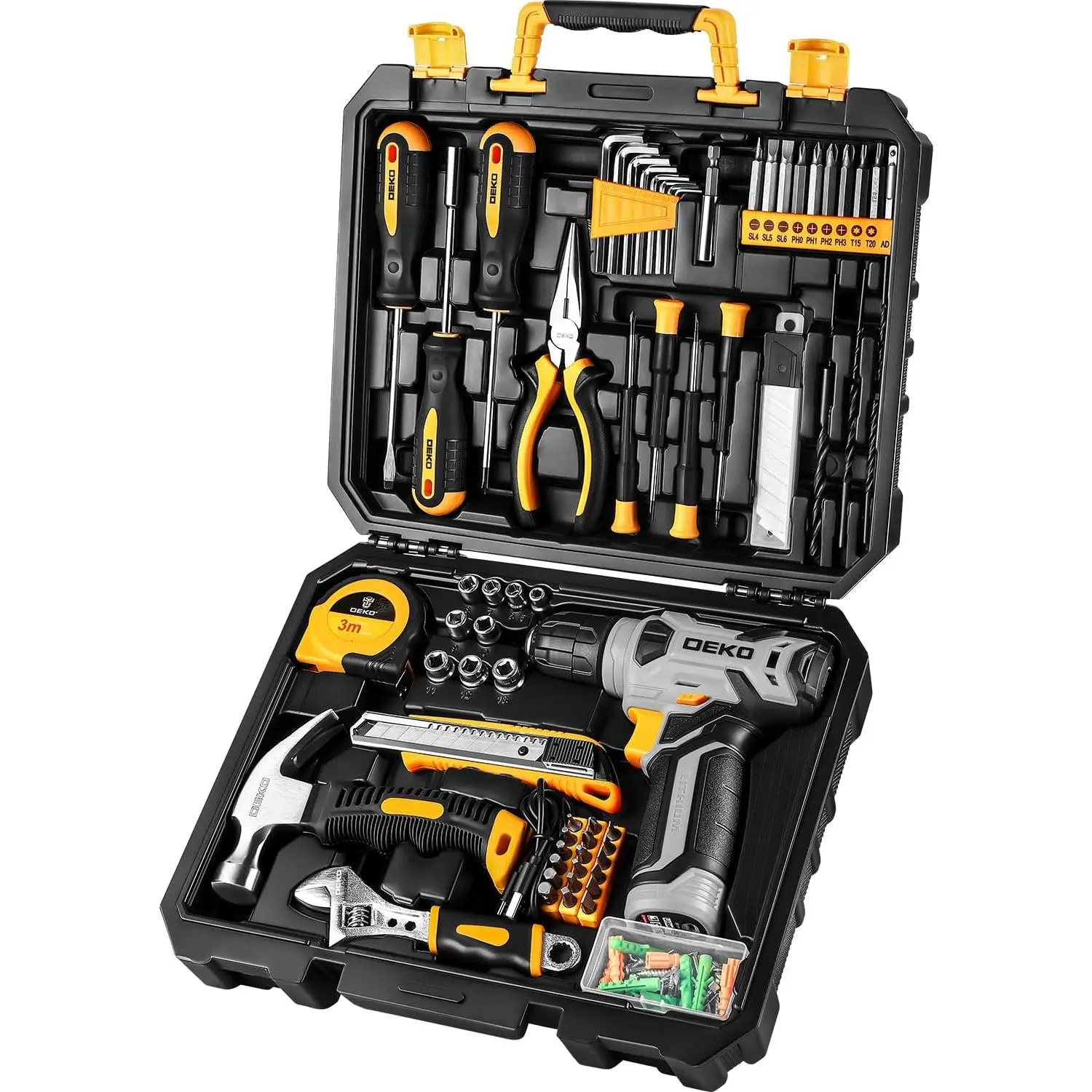 Tool Set:Tool Kit with 8V Cordless Drill,Tool Box with Drill,Hand Drill Set for Men & Women,Home Tool Kits for House Repair,Handyman,DIY 126 Piece