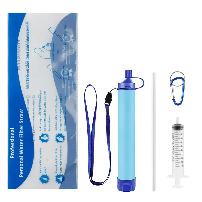 Outdoor Camping Emergency Water Filter Straw, Wilderness Survival Drinking Straw, Portable Single Soldier Water Purifier, Outdoor Direct Drink