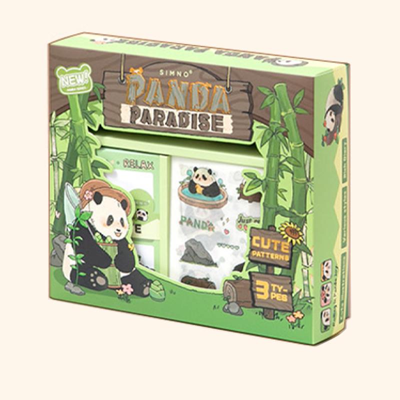Cartoon Panda Themed Sticker & Tape Set, 120pcs/set Cute Sticker & Tape, DIY Decorative Sticker for Scrapbooking, Journaling, Gift Wrapping, Durable Adhesive Stickers, Stickers Kit