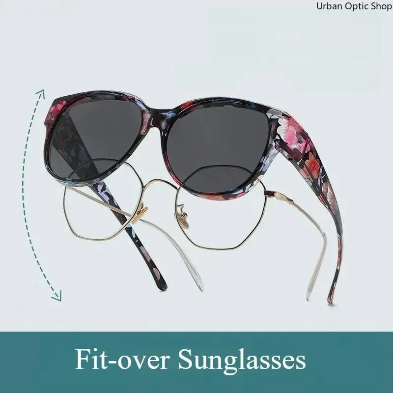Women's Funky Glamorous Elegant Tortoise Wrap Frame C5-Polarized Fit-Over Glasses, HD Anti-Glare UV400 Lenses, Prescription-Compatible, Enhanced Clarity Daily Shades for Driving, Fishing - Fashion Accessory, Casual, Fashionable Sunglasses, Tortoiseshell,,