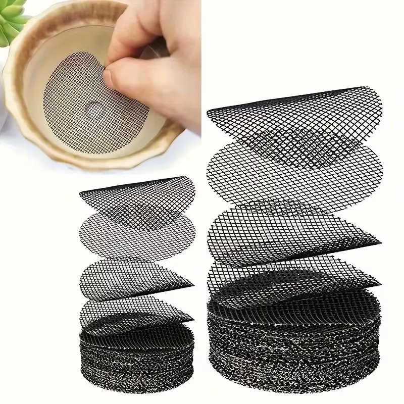 50pcs Round Plastic Drainage Mesh for Pots, Garden Supplies, Gardening Supplies, Prevents Soil Loss, Enhances Drainage and Air Circulation, Ideal for Bonsai, Indoor and Outdoor Plants