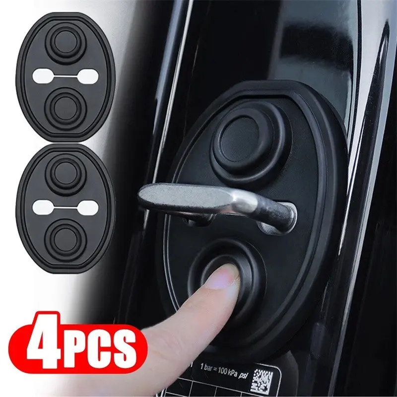 4-Piece Universal Car Door Lock Protector Set, Rust-Resistant Automotive Car Accessories, Silent Shockproof Self-Adhesive, High-Quality Car Protection