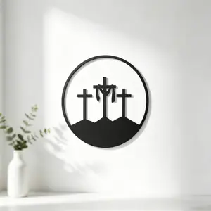 1pc Cross Metal Wall Art – Religious, Easter and Faith-themed Home, Church, or Prayer Room Wall Decoration Gift - Home Decor - Wall Decoration. It can also serve as a gift for any purpose.