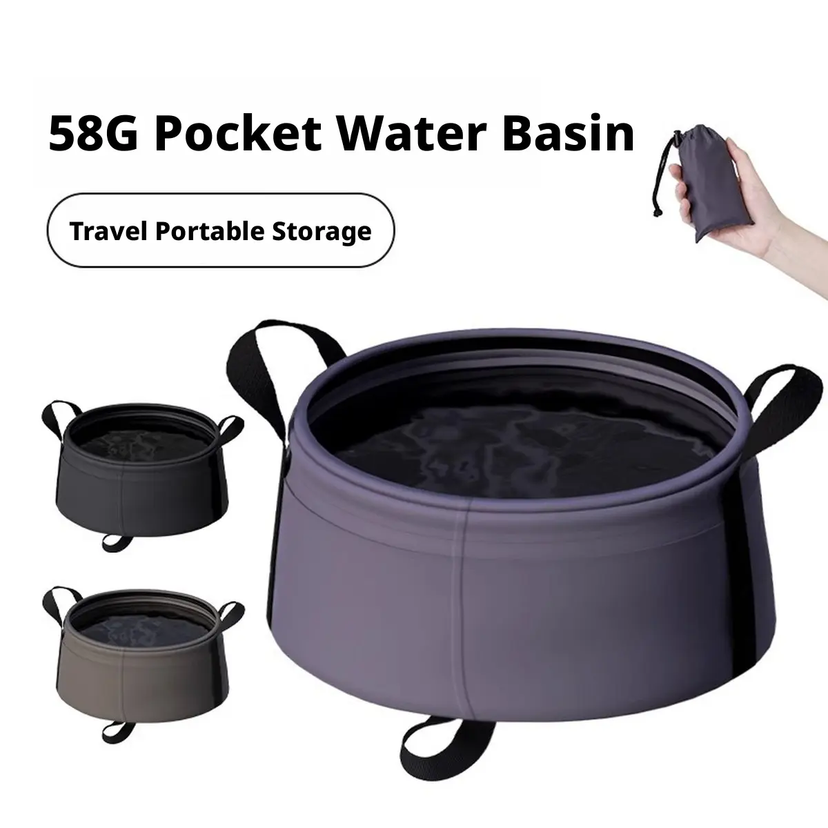 Collapsible Portable Minimalist Wash Basin - Lightweight Space-Saving Camping Water Storage Tub, Ideal for Outdoor Cleaning, RV Use