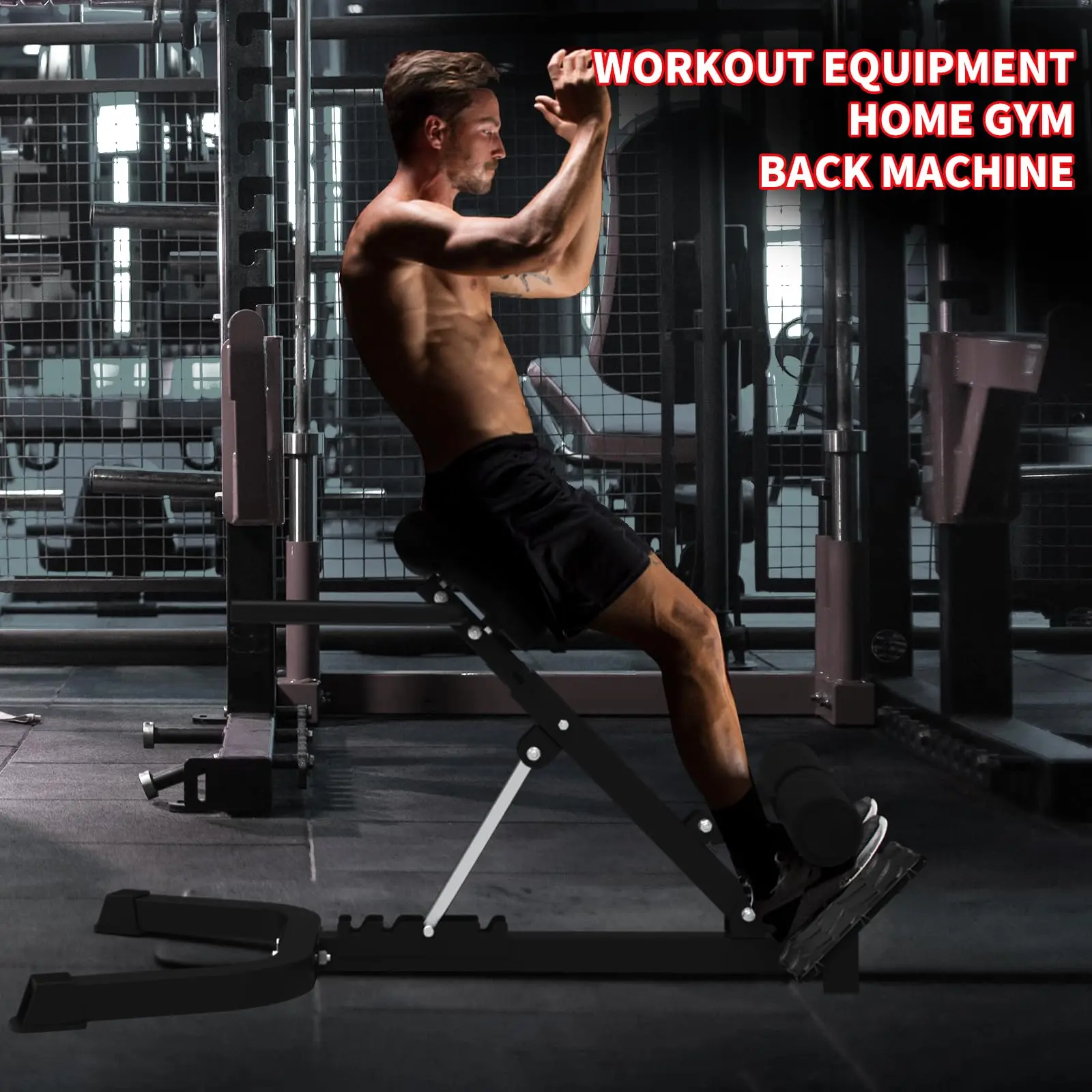 Adjustable Roman Chair for Home Gym – 330lbs Capacity – Collapsible Core & Lower Back Strength Training Bench – Heavy-Duty, Non-Slip Design