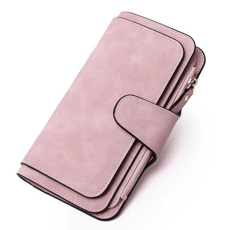 Business Minimalist Bifold Long Wallet for Women, Multifunctional Soft Leather Clutch for Travel & Shopping with Large Capacity Card Slots, Waterproof, Zip