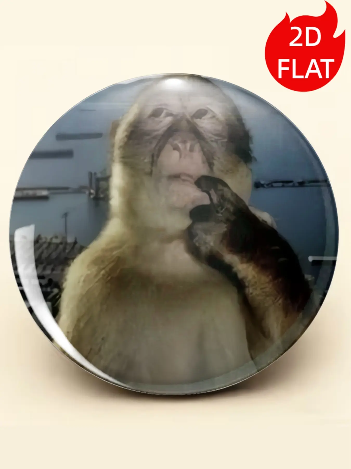 1pc Funny Monkey Pin Badge, Meme Reaction Monkey Button Pin, Cute Animal Brooch Pins for Backpack, Hat, Jacket & Clothing Decoration, Novelty Gift Accessory