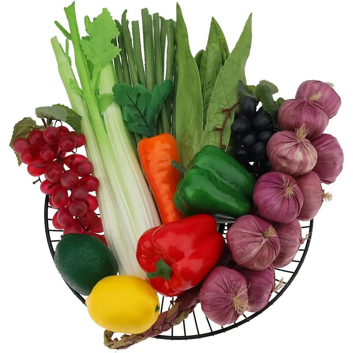 11 Pcs Realistic Artificial Fruits & Vegetables, Plastic Foam Fake Produce, No Fade No Rot, Ideal for Photography Props, Home Kitchen Table Decor & Display