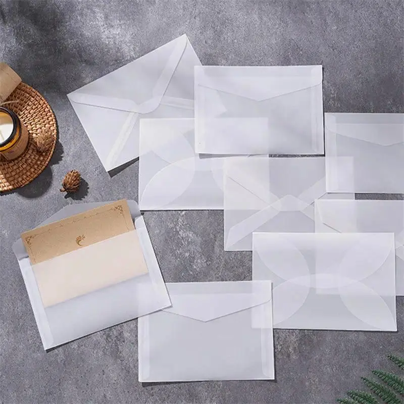 50pcs/lot Blank Translucent Envelope for Invitations Postcards European Giftbox Message Card Envelopes Wedding Business Letters