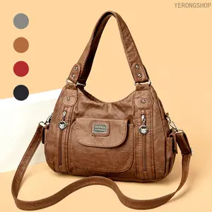 PU Leather Multipocket Hobo Satchel Bag for Women, Lightweight Convertible Purse with Adjustable Strap, Multi-use Shoulder Crossbody Handbag, Versatile Everyday Tote for Work, Shopping, Travel & Daily Commute