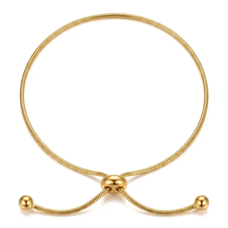 Women's Cozy Minimalist Adjustable Round Bead Rope Anklet - Lightweight, Plain Circle, Copper U-Shape, Female Wear Jewelry for Everyday, Wedding Gifting, Adjustable Size, Plain Circles, Round Beads, U Shape Chain