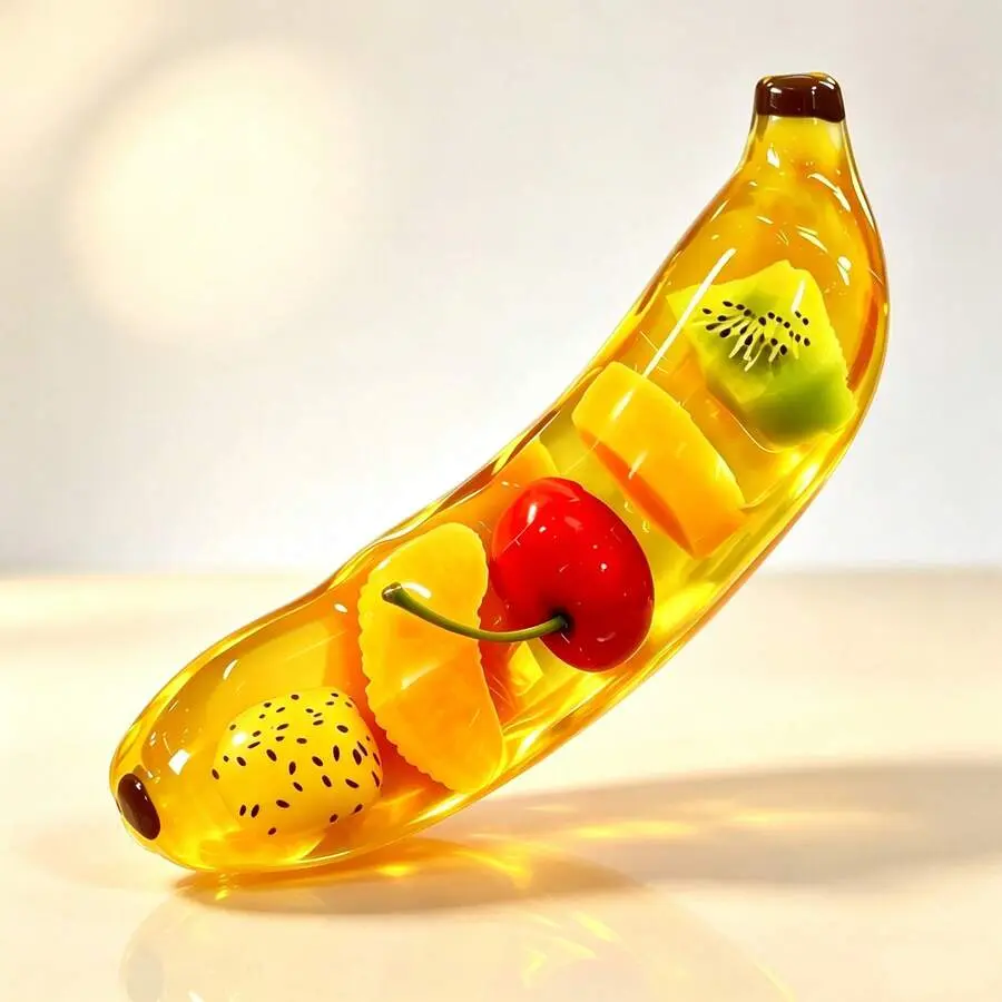 Realistic Banana Squeeze Toy Soft Fruit Fidget for Stress Relief, Soft Squeeze Fidget Toy, Random Style & Random Color, Stress Relief Desktop Decor, Gift For Home Office Classroom Birthday Halloween Christmas