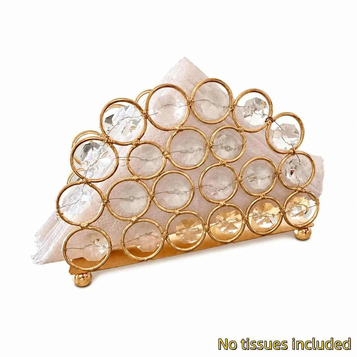Elegant Metal Napkin Holder with Crystal Decor, Shiny Vertical Crystal Napkin Dispenser, Kitchen Table Decor, Modern Paper Towel Box