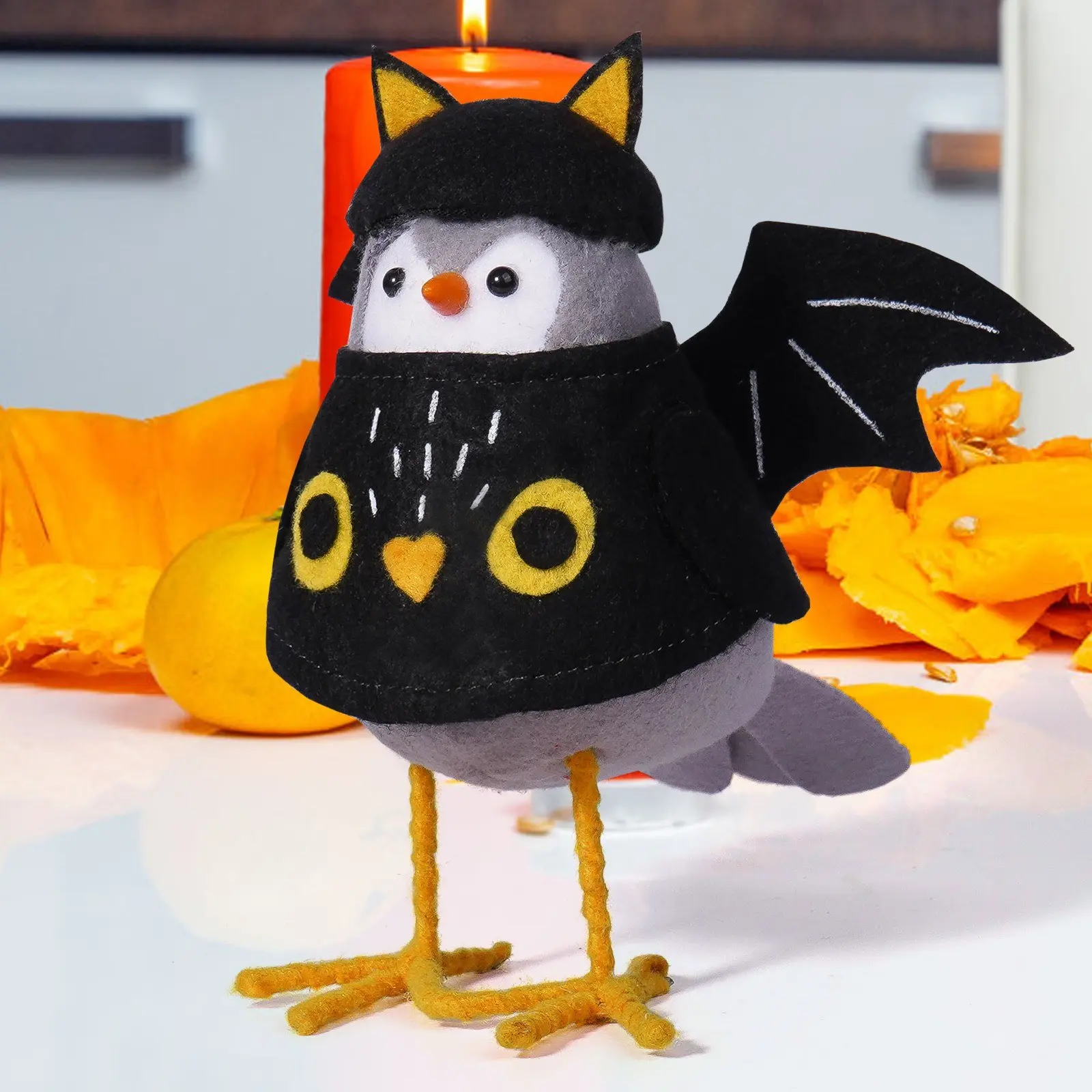 Halloween Bird Decoration, Ghost Festival Bird Figurine, Window Display Ornament, Party Scene Desktop Decor, Festive Halloween Accessories