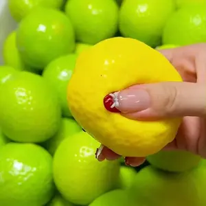 Hot Squishy Crispy Lemon Stress Ball Squeeze Toy Color-Changing Lemon Squishy Fidget Toy Handmade ASMR Sensory Stress Relief Toy
