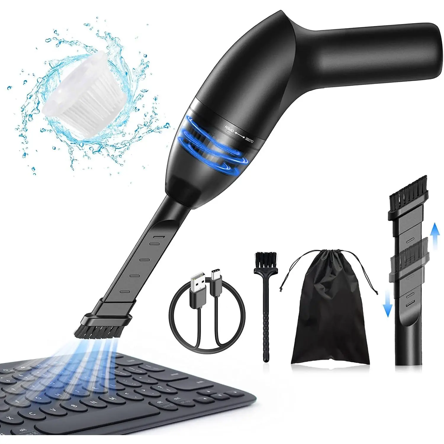 4.3Kpa Keyboard Vacuum Cleaner Mini:Handheld  Vacuum Cordless for  Laptop Sewing Machine Portable Keyboard Vac USB Desk Crumbs Dust Cleaners