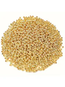 1000/500 pieces of 4mm large-hole round smooth gold beads, Diy Beads, perfect for making bracelets, necklaces, and earrings