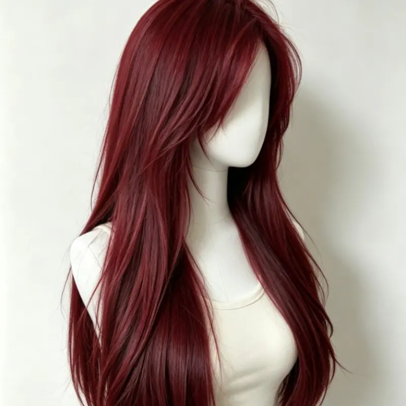 Women's Long Wig, Natural Layered Wave Hairpiece, High-Quality Synthetic Fiber, Perfect for Parties, Travel, Role Play, Daily Use
