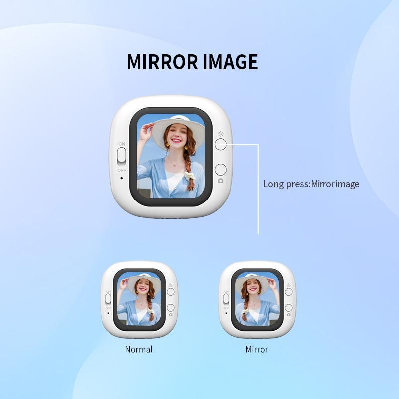Mini Smartphone Vlog Selfie Display Screen Magnetic Selfie Monitor Compatible with iPhone and Android Rear Camera Selfie Vlog Live TikTok White.