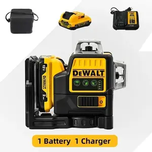 DEWALT DW089LG 12V Self Levelling Laser - 12-Line, 3-Side, 360-Degree Vertical Laser Leveler Tool, Heavy-Duty Professional Green Unit, Vertical Laser Meter