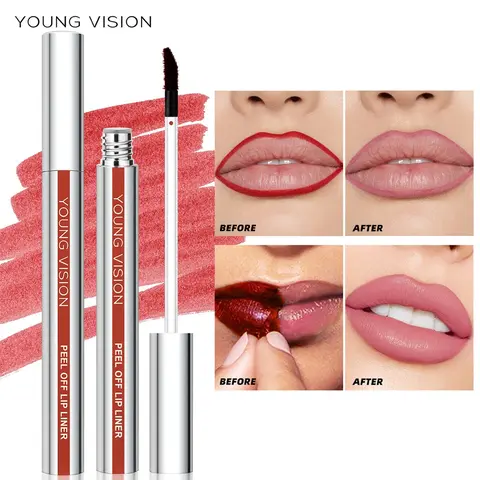 Young Visio Single Pack Tear-Resistant Balm Lip Liner Lipliner, Makeup, Moisturizing, Moisturize, New Formula for Longer Wear, Easy to Tear Off, Perfect for Daily Use