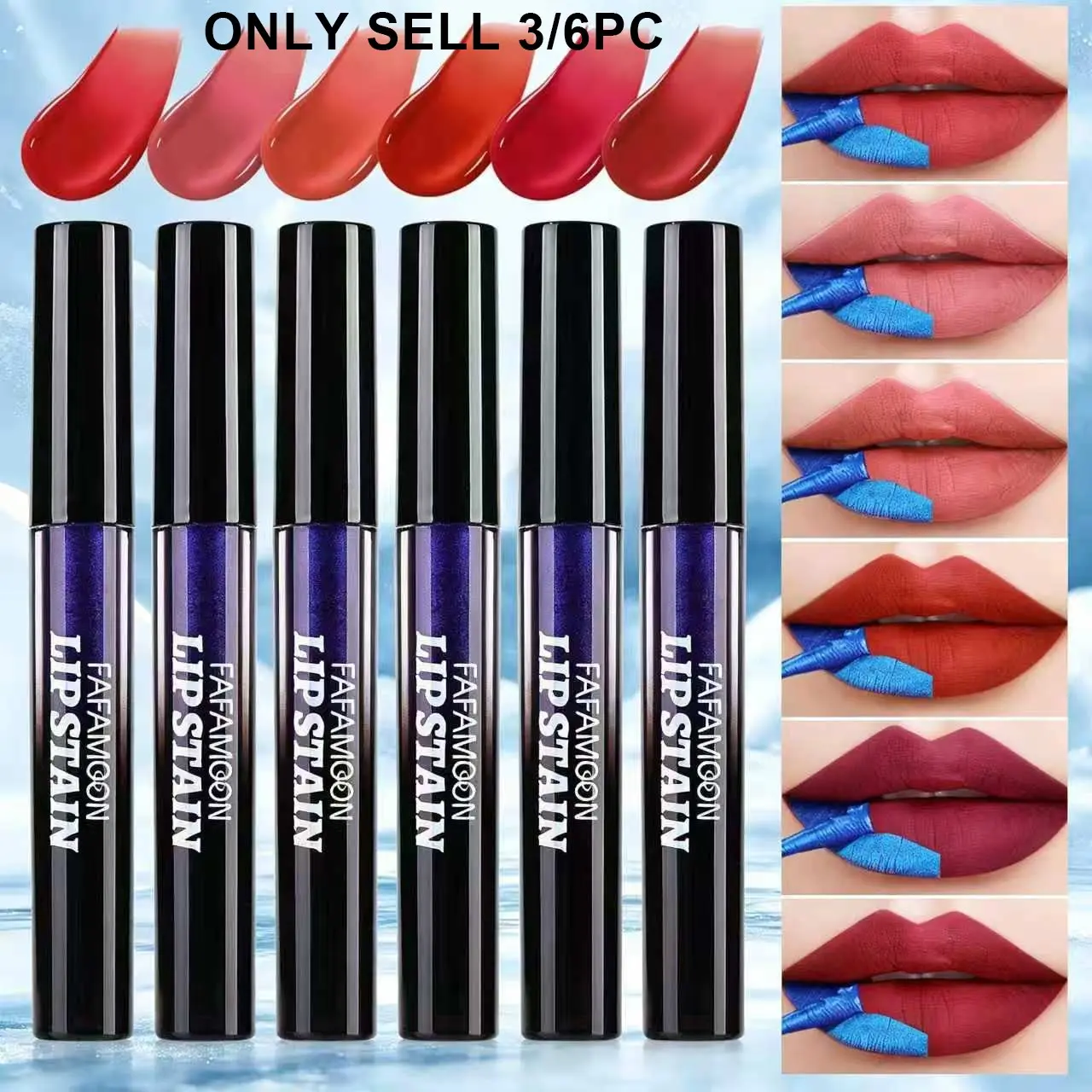 6PCS Long-Lasting Peel-off Lip Tint Lip Stain Peel, Matte Waterproof Non-transfer Lipstick for Daily Use