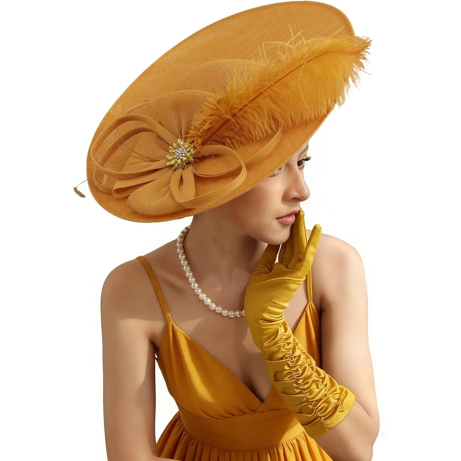 Women's 2026 Unpifolov Elegant Lightweight Fascinators Hats - Flower, Mesh, Feathers Design - Female Mum Headband for Horse Race, Wedding, Beach Events, Ceremony, Wide Brim, Flowers, Birthday