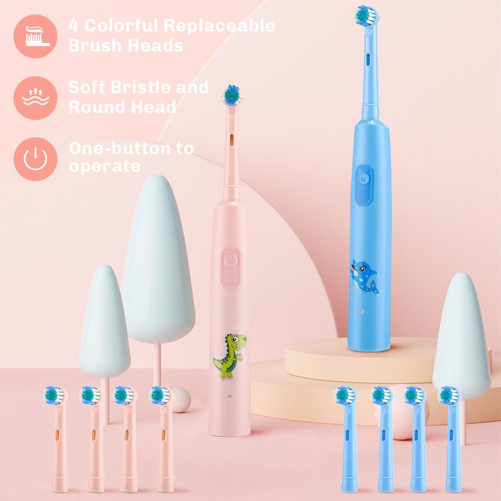Electric Toothbrush Wonder with 25° Rotating Brush Head and 3D Vibration Cleaning, 3 Modes for Dental Care, 30-Day Long Battery Life and Type-C Fast Charging, IP67 Waterproof Design with Cartoon Patterns for Kids, Power Toothbrush