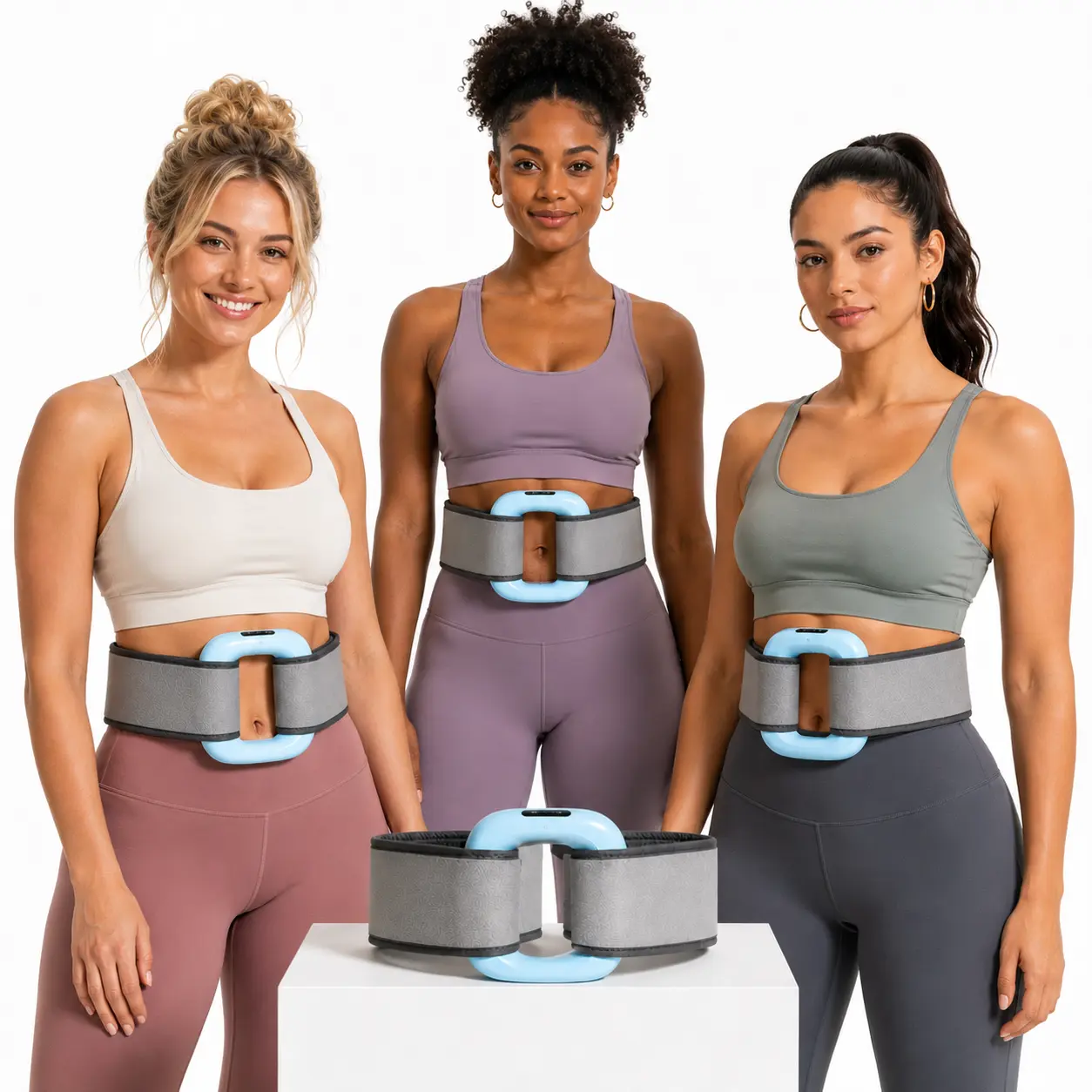 2026 New Upgraded Unisex Cordless Fascia Ring Massager - Adjustable Strap Fits Up to 55in Waist, Daily Waist & Back Muscle Recovery Device, Portable Vibration Relaxation Parents Gift