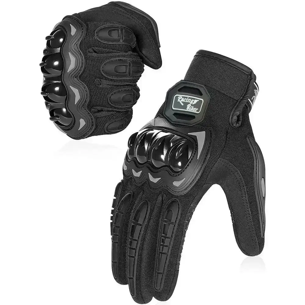 Breathable Summer Motorcycle Tactical Gloves with Hard Knuckle Touch Screen Design, Protective Riding Gear for Motorbike Dirt Bike Off Road Daily Travel