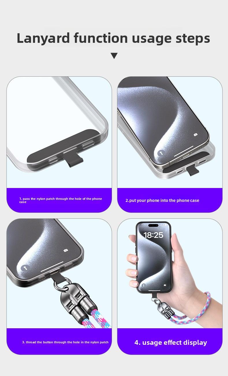 New 2-in-1 phone lanyard data cable PD240W super fast charging suitable for mobile phones and computers