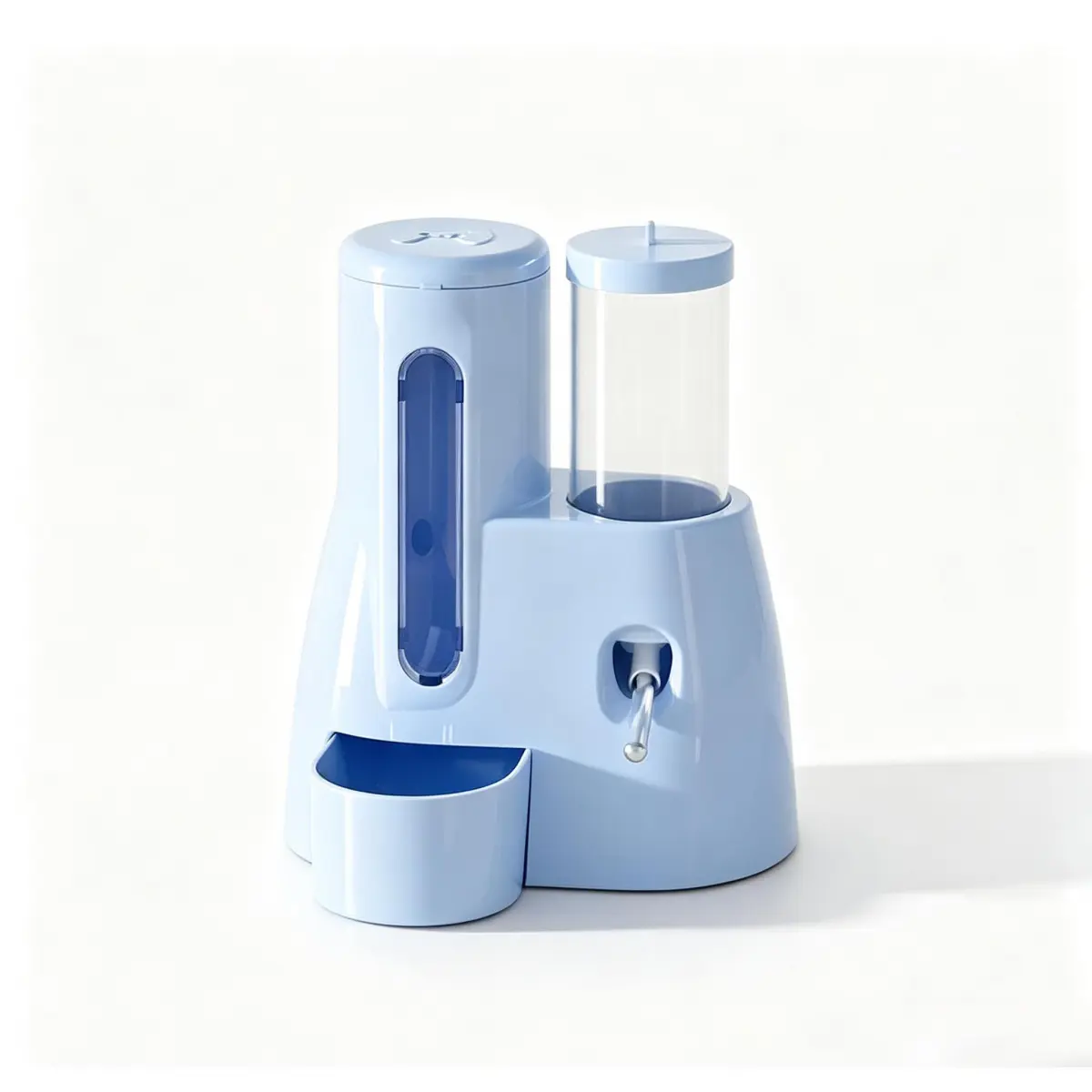 PVC Plastic All-in-1 Automatic Food Feeder and Waterer - Single Unit Small Animal Pet Supplies with Dual Containers, Food Feeders