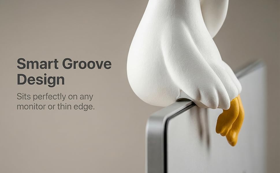 4PCS So Tired Lazy Duck Mini Desk Decor, Resin Goose Figurine Computer Monitor Decor, Lazy Goose Computer Decorations, Cute Duck Statues for Office Desk, Car Dashboard,Funny Desk