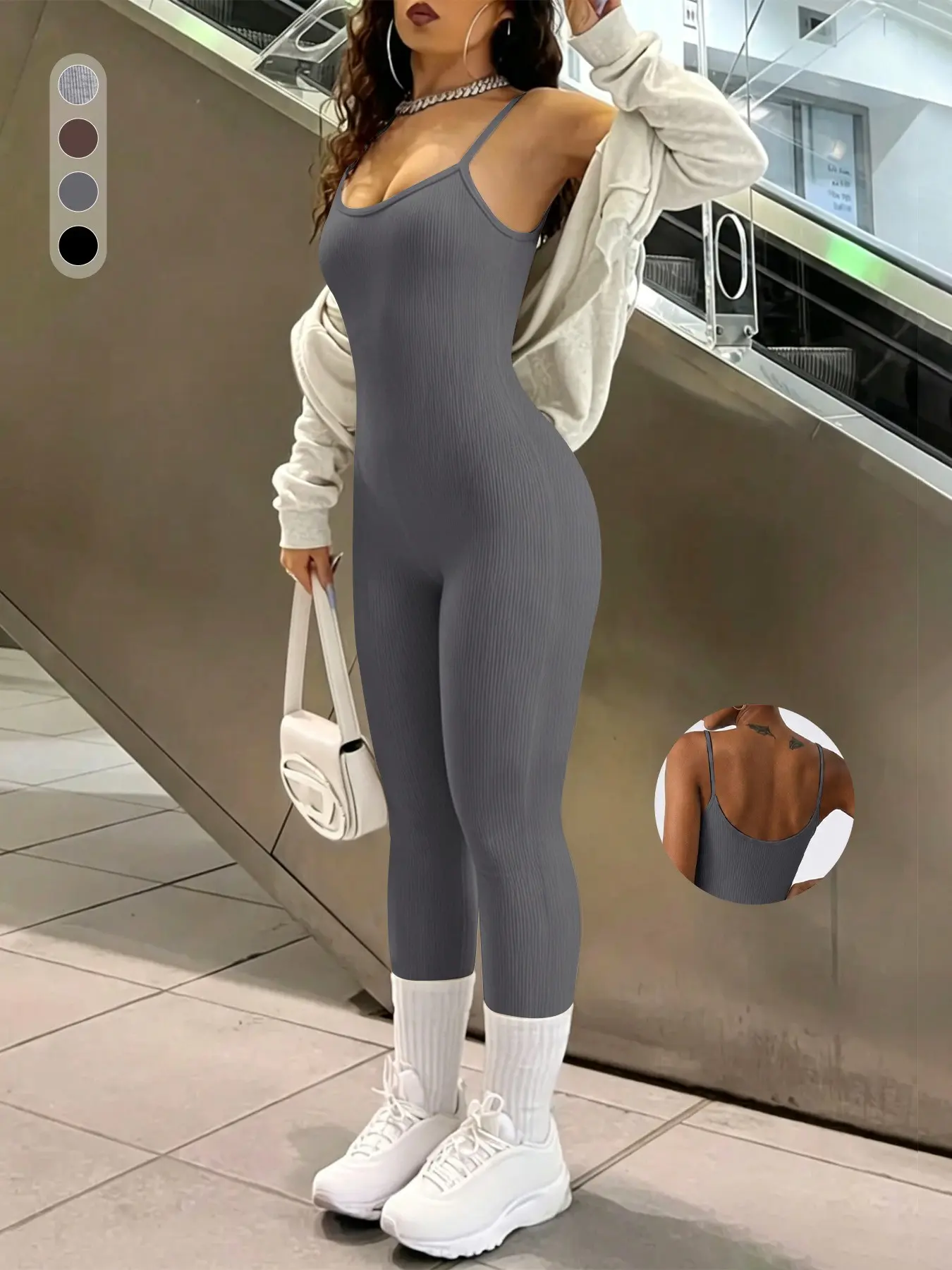 Women's Seamless Bodysuit Jumpsuit, Stretchy Jumpsuit, Tummy Control Shapewear Romper, All-Season Casual Long Sleeve/sleeveless Tight Romper, Waist Shapewear Jumpsuit