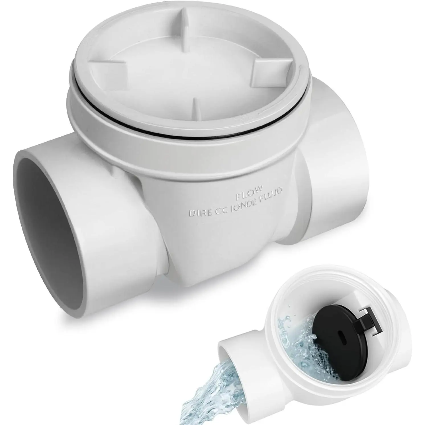 4" Backflow Preventer Valve,4 Inch Backwater Check Valve, Drain Backflow Preventer Valve Prevents Sewage and Rainwater from Flowing Back